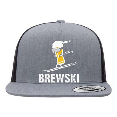 Brewski Skiing Beer Flat Bill Trucker Hat