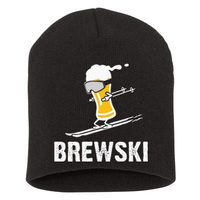 Brewski Skiing Beer Short Acrylic Beanie