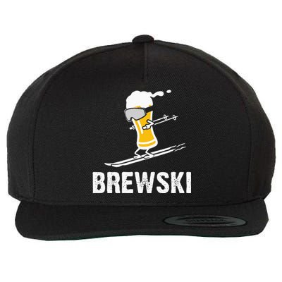 Brewski Skiing Beer Wool Snapback Cap