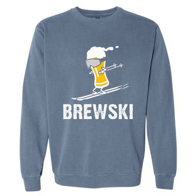 Brewski Skiing Beer Garment-Dyed Sweatshirt