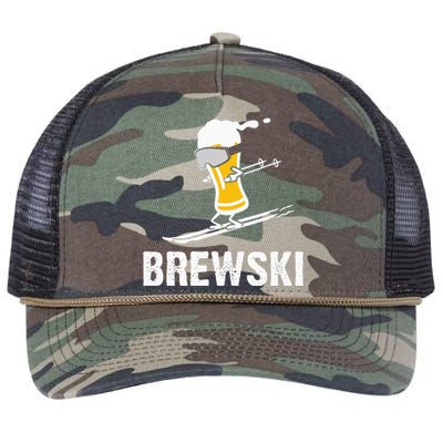 Brewski Skiing Beer Retro Rope Trucker Hat Cap