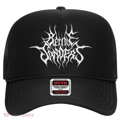 Bernie Sanders Black Metal Band High Crown Mesh Back Trucker Hat