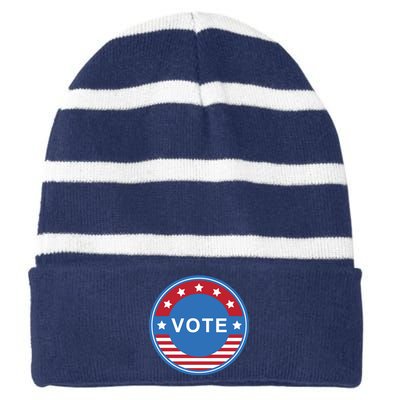 Bare Shelves, Bareshelves, 8646 Anti Biden, Impeach Biden Harris Striped Beanie with Solid Band