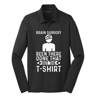 Brain Surgery Been There Done That Funny Recovery Survivor Silk Touch Performance Long Sleeve Polo