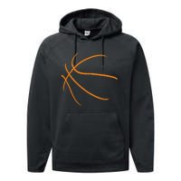 Basketball Silhouette Bball Player Coach Sports Baller Gift Performance Fleece Hoodie