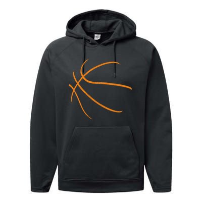 Basketball Silhouette Bball Player Coach Sports Baller Gift Performance Fleece Hoodie