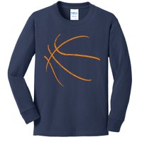 Basketball Silhouette Bball Player Coach Sports Baller Gift Kids Long Sleeve Shirt