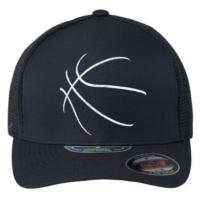 Basketball Silhouette Bball Player Coach Sports Baller Gift Flexfit Unipanel Trucker Cap