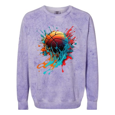 Basketball Splash Baller Basketball Player Team Player Colorblast Crewneck Sweatshirt