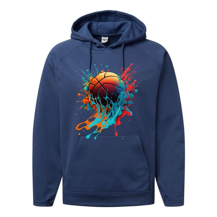 Basketball Splash Baller Basketball Player Team Player Performance Fleece Hoodie