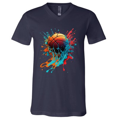 Basketball Splash Baller Basketball Player Team Player V-Neck T-Shirt