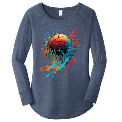 Basketball Splash Baller Basketball Player Team Player Women's Perfect Tri Tunic Long Sleeve Shirt