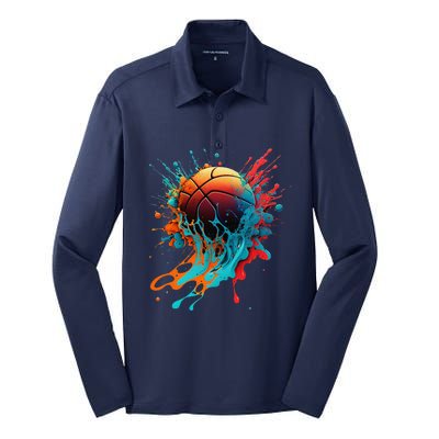 Basketball Splash Baller Basketball Player Team Player Silk Touch Performance Long Sleeve Polo