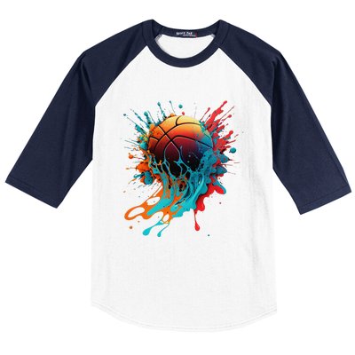 Basketball Splash Baller Basketball Player Team Player Baseball Sleeve Shirt