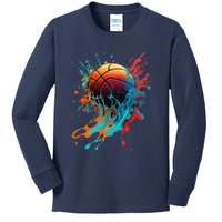 Basketball Splash Baller Basketball Player Team Player Kids Long Sleeve Shirt