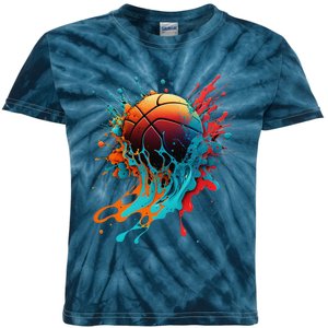 Basketball Splash Baller Basketball Player Team Player Kids Tie-Dye T-Shirt