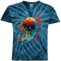 Basketball Splash Baller Basketball Player Team Player Kids Tie-Dye T-Shirt