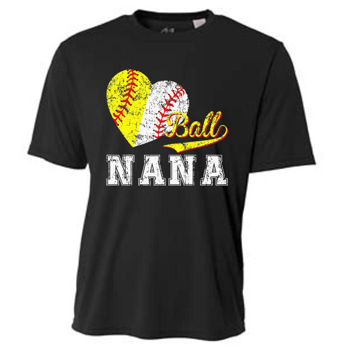 Baseball Softball Ball Heart Nana for Mother's Day Cooling Performance Crew T-Shirt