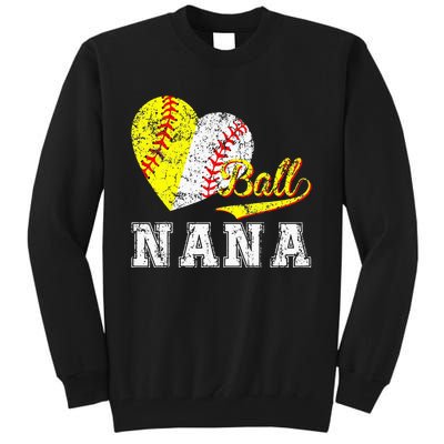 Baseball Softball Ball Heart Nana for Mother's Day Tall Sweatshirt