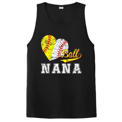 Baseball Softball Ball Heart Nana for Mother's Day PosiCharge Competitor Tank