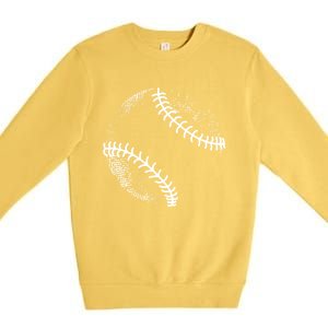 Baseball Silhouette, Baseball Ball Premium Crewneck Sweatshirt