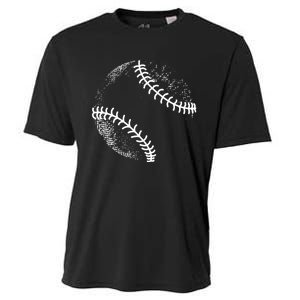 Baseball Silhouette, Baseball Ball Cooling Performance Crew T-Shirt