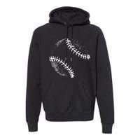 Baseball Silhouette, Baseball Ball Premium Hoodie