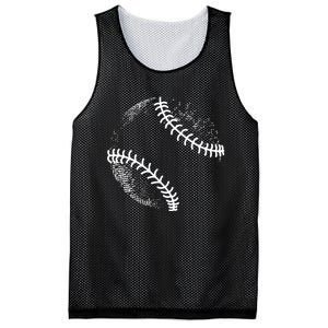 Baseball Silhouette, Baseball Ball Mesh Reversible Basketball Jersey Tank