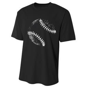 Baseball Silhouette, Baseball Ball Performance Sprint T-Shirt