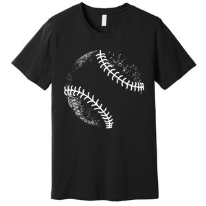 Baseball Silhouette, Baseball Ball Premium T-Shirt