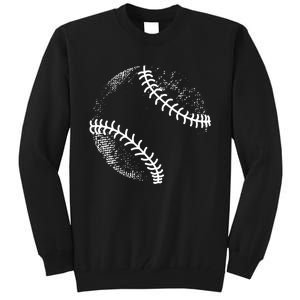 Baseball Silhouette, Baseball Ball Tall Sweatshirt