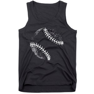 Baseball Silhouette, Baseball Ball Tank Top