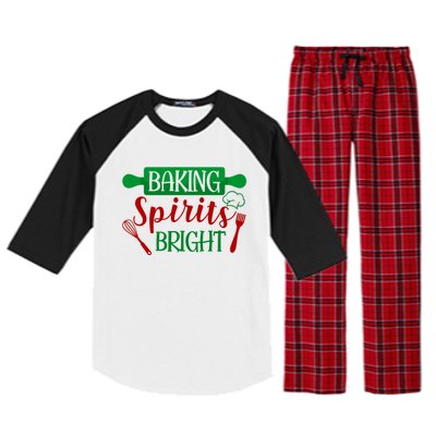 Baking Spirit Bright Christmas Cookie Baking Lover Xmas Funny Gift Raglan Sleeve Pajama Set