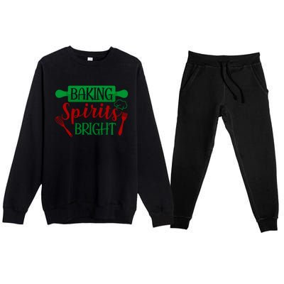 Baking Spirit Bright Christmas Cookie Baking Lover Xmas Funny Gift Premium Crewneck Sweatsuit Set