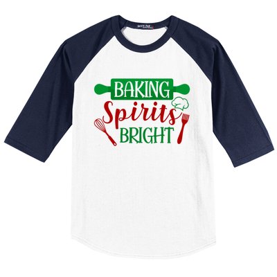 Baking Spirit Bright Christmas Cookie Baking Lover Xmas Funny Gift Baseball Sleeve Shirt