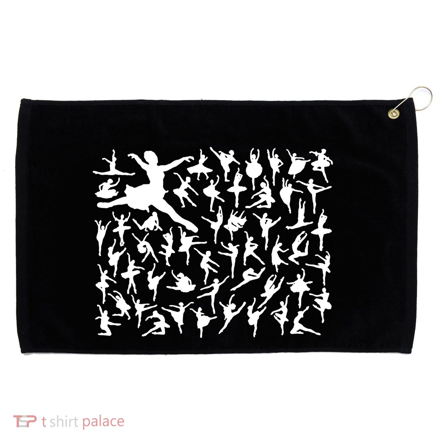 Ballerina Silhouettes Grommeted Golf Towel