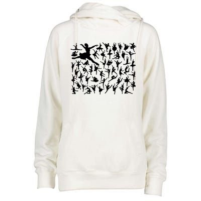 Ballerina Silhouettes Womens Funnel Neck Pullover Hood