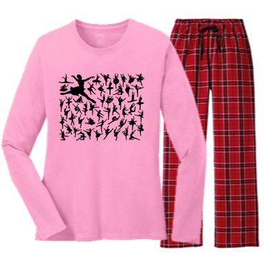 Ballerina Silhouettes Women's Long Sleeve Flannel Pajama Set 