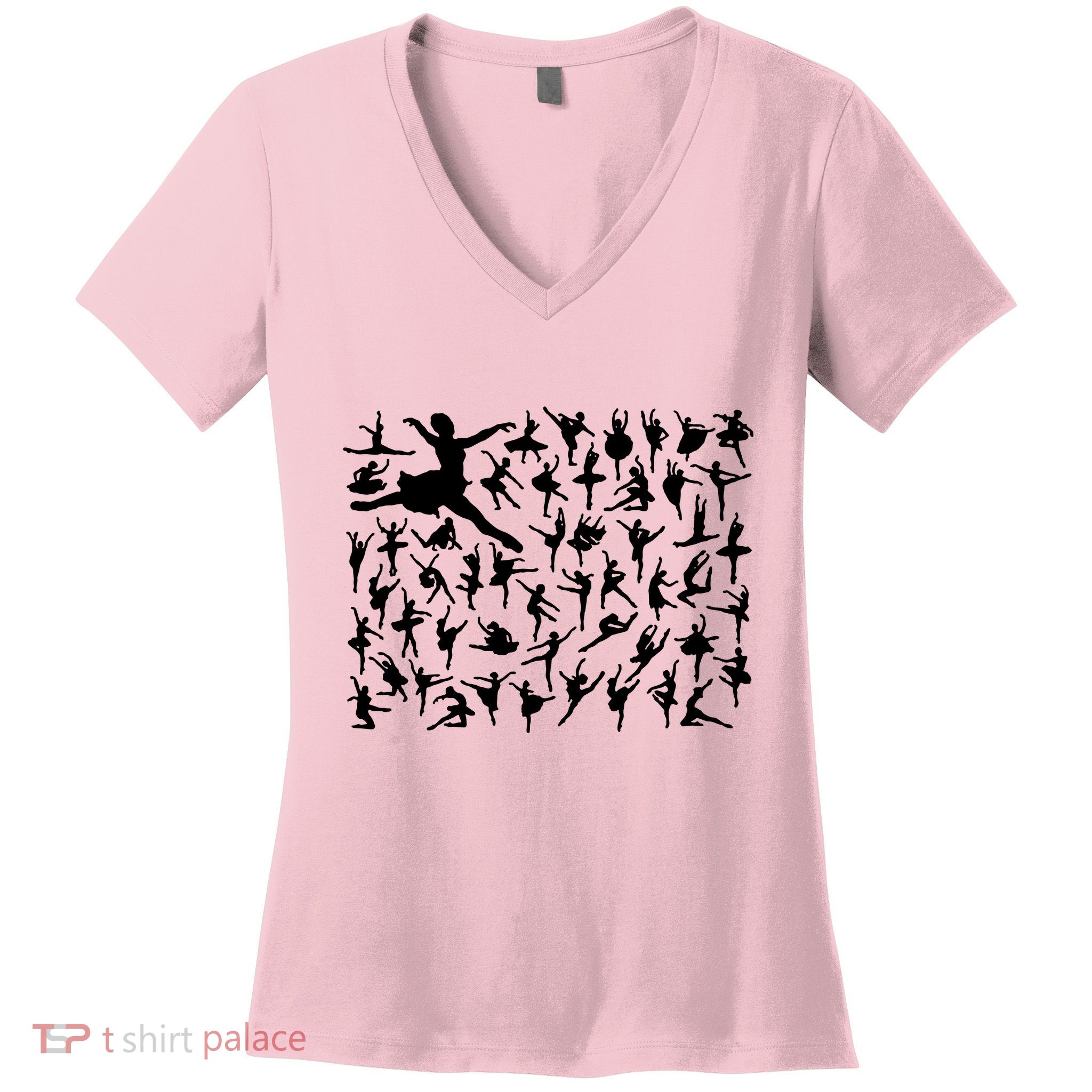 Ballerina Silhouettes Women's V-Neck T-Shirt