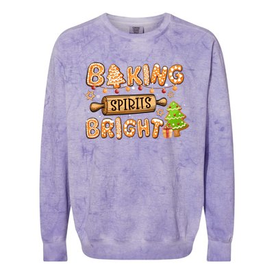 Baking Spirits Bright Chirstmas Cookie Gingerbread Holiday Gift Colorblast Crewneck Sweatshirt