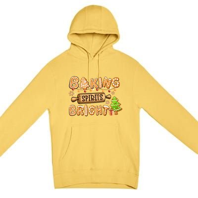 Baking Spirits Bright Chirstmas Cookie Gingerbread Holiday Gift Premium Pullover Hoodie