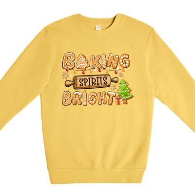 Baking Spirits Bright Chirstmas Cookie Gingerbread Holiday Gift Premium Crewneck Sweatshirt