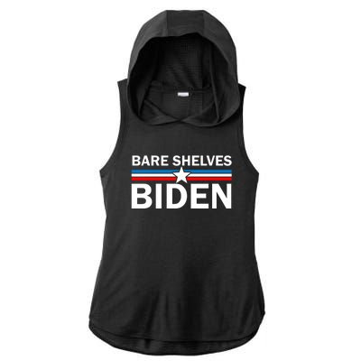 Bare Shelves Biden Conservative Liberal Impeach USA Flag Ladies PosiCharge Tri-Blend Wicking Draft Hoodie Tank