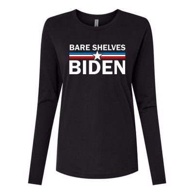 Bare Shelves Biden Conservative Liberal Impeach USA Flag Womens Cotton Relaxed Long Sleeve T-Shirt