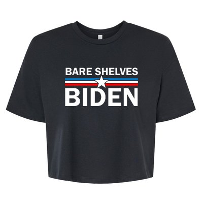 Bare Shelves Biden Conservative Liberal Impeach USA Flag Bella+Canvas Jersey Crop Tee