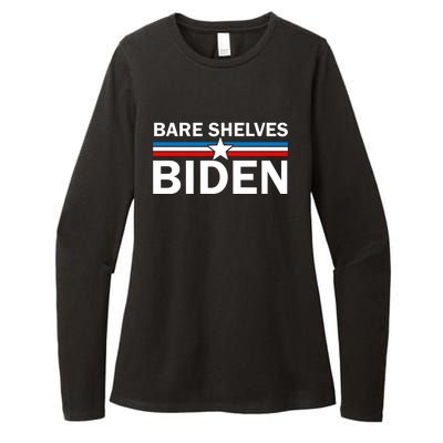 Bare Shelves Biden Conservative Liberal Impeach USA Flag Womens CVC Long Sleeve Shirt