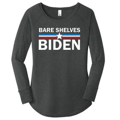 Bare Shelves Biden Conservative Liberal Impeach USA Flag Women's Perfect Tri Tunic Long Sleeve Shirt