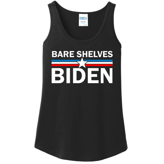 Bare Shelves Biden Conservative Liberal Impeach USA Flag Ladies Essential Tank