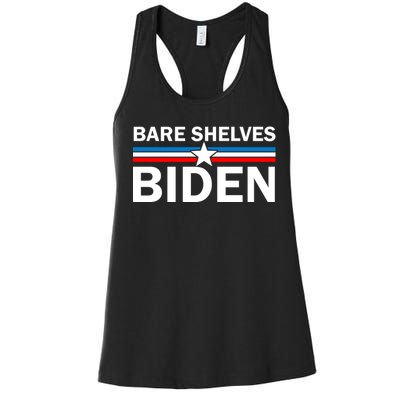 Bare Shelves Biden Conservative Liberal Impeach USA Flag Women's Racerback Tank