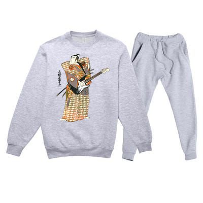 Bassist Samurai Bassist Funny Bass Guitar Player Premium Crewneck Sweatsuit Set